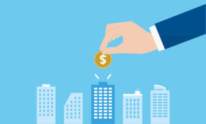 Investor putting money into a business